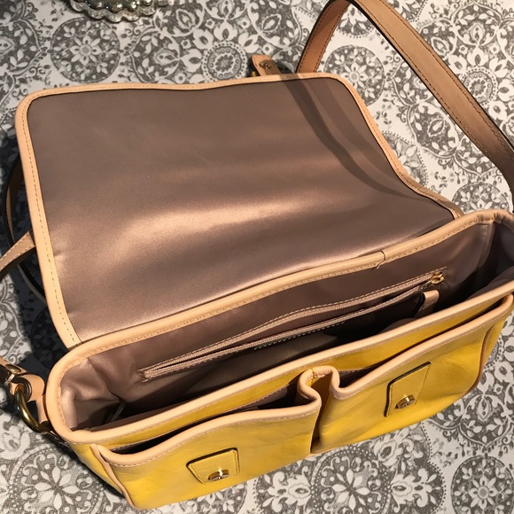 Coach Yellow and Cream Cross Body Satchel Bag - Picture 6 of 6